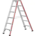 Produktbild: Hymer Stehleiter 802412, aus Aluminium mit 2 x 6 Stufen