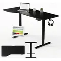 Produktbild: Juskys Höhenverstellbarer Schreibtisch 160x75cm - Elektrisch stufenlos verstellbar Bürotisch Sitz- & Stehtisch Speicherplatz Memory-Funktion - Sc... - Schwarz