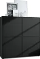 Produktbild: Vladon Highboard Cuba V2 Schrank 104 x 105,5 x 35,5 cm Sideboard mit 8 Fächern, Germany, Korpus in Schwarz matt / Fronten in Schwarz matt