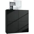Produktbild: Vladon Highboard, Schwarz, Holzwerkstoff, 104x105.5x35.5 cm, Wohnzimmer, Kommoden & Sideboards, Highboards