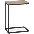 Produktbild: Relaxdays Beistelltisch Stahl MDF Schwarz Holzoptik C-Form Verstellbare Bodenschoner 60 cm x 30 cm x 45 cm 3,1 kg