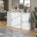 Produktbild: Merax Kommode Sideboard mit 2 Schubladen und 4 Türen, Anrichte mit viel Stauraum und Metallgriffe, Schrank im rustikalen Landhausstil, 150cm Breite