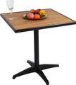 Produktbild: Gartentisch HWC-J95, Balkontisch Bistrotisch, Gastronomie Outdoor-Beschichtung Alu Holzoptik - schwarz, teak braun