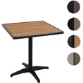Produktbild: Gartentisch HWC-J95, Balkontisch Bistrotisch, Gastronomie Outdoor-Beschichtung Alu Holzoptik ~ schwarz, teak braun