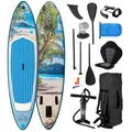 Produktbild: BRAST SUP Board Tropic | Aufblasbares Stand up Paddle Set | 320x81x15cm | 6 Designs | 5 Jahre Garantie | inkl. Sonderzubehör | 2in1 Paddel Kajak-Sitz Action-Cam-Halterung Fußschlaufe Pumpe Rucksack