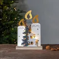 Produktbild: LED Weihnachtsdeko Fauna von Star Trading, Weihnachtsmotive aus Holz mit Beleuchtung und Timer, warmweiß, batteriebetrieben, Höhe: 34 cm