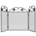 Produktbild: Funkenschutzgitter 3-teilig Eisen Schwarz 102 x 61 cm klappbar Kaminschutzgitter