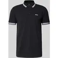 Produktbild: BOSS Green Regular Fit Poloshirt mit Label-Stitching Modell 'Paddy' in Black, Größe M