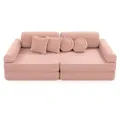Produktbild: MEOWBABY Kindersofa – Spielsofa für Kinder – Weiche Klappsofa mit Schlaffunktion – Kuschelecke für Kinderzimmer, Aesthetic, Puderrosa