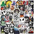 Produktbild: The Nightmare Before Christmas Aufkleber 50 Stück Vinyl Halloween Horrorfilm Stickers für Laptop Auto Wasserflaschen Skateboard Koffer Gepäck,Wasserdicht Cartoon Graffiti Decal für Kinder Jugendliche