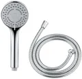 Produktbild: WENKO Handbrause Modell Basic Line Duschkopf Set, (2-tlg), klassischer Brausekopf mit 5 Strahlarten, 150 cm Brauseschlauch