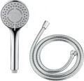 Produktbild: WENKO Mod. Basic Line Duschkopf Set, 2 teilig, Duschkopf mit 5 Strahlarten 9,5cm