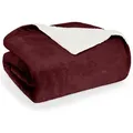 Produktbild: Wohndecke Sherpa-Fleecedecke, Oeko-TEX Zertifiziert, Blumtal, hochwertig, weich, warm, flauschig rot 130 cm x 150 cm