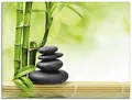 Produktbild: ARTland Wanddeko Glasbilder Wandbild Glas Bild einteilig 60x45 cm Querformat Asien Wellness Zen Spa Steine Bambus Entspannung Grün T5OP