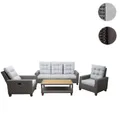 Produktbild: Mendler Gartengarnitur HWC-G28, Sitzgruppe Lounge-Set Sofa, Akazie Holz halbrundes Rattan verstellbar MVG-ze 71185+71186