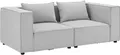 Produktbild: Juskys modulares Sofa Domas S - Couch Wohnzimmer - 2 Sitzer mit Lehnen & Kissen - Stoff Hellgrau