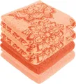 Produktbild: Erwin Müller Handtuch Bühl 4er-Pack apricot/orange Größe 50x100 cm - besonders flauschig, voluminös, äußerst saugfähig