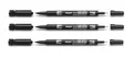 Produktbild: 3 x PILOT Permanent-Marker Twin Marker schwarz 2 Spitzen 0,3+0,5 mm 4045701
