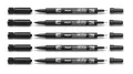 Produktbild: 5 x PILOT Permanent-Marker Twin Marker schwarz 2 Spitzen 0,3+0,5 mm 4045701