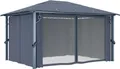 Produktbild: vidaXL Pavillon mit Vorhängen 400×300 cm Anthrazit Aluminium