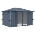 Produktbild: vidaXL Pavillon mit Vorhängen 400x300 cm Anthrazit Aluminium