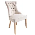 Produktbild: Stuhl CASTLE - 57cm - beige - Leinenstoff Massivholz Komfortgriff