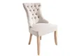 Produktbild: Esszimmerstuhl ohne Armlehne Beige Stoff Holz Chesterfield Polsterstuhl Esstisch