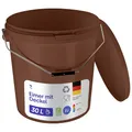 Produktbild: BenBow Eimer mit Deckel 30l braun 5X 30 Liter - lebensmittelecht stabil luftdicht auslaufsicher geruchsneutral - Aufbewahrungsbehälter aus Kunststoff, Metalgriff - Rissfester Griff - leer - das Haus
