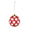 Produktbild: Alessi Delight NZ04 3 – Christbaumkugel, aus Mundgeblasenem Glas, Durchmesser 9 cm, Rot, Weiß, Gold