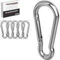 Produktbild: 6er Set Karabiner-Haken 8 x 80 mm - Karabiner mit Schnappverschluss bis 230 k...
