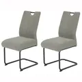 Produktbild: 2er-Set Schwingstühle - grau-anthrazit - Cord Esszimmerstuhl Freischwinger