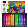 Produktbild: Artecho Ölpastellkreide Fluoreszierende 12er Leuchtfarbe Set, lichtechte Farben, Sanfte Berührung, Einfaches Mischen und Schattieren, Ideal für Künstler, Hobbymaler, Schule.