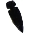 Produktbild: Pfeilspitze aus Obsidian schwarz aus Mexiko Handarbeit 1 Stück