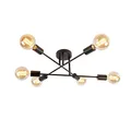 Produktbild: Qazqa - Industrie I Vintage I Industrie I Vintage I Deckenleuchte I Deckenlampe I Lampe I Leuchte schwarz 6 Lichter - Sydney I Wohnzimmer I Schlafzimmer - Stahl Länglich - LED geeignet E27