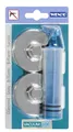 Produktbild: WENKO Vacuum-Loc®Adapter,2er Set, Befestigung ohne bohren, inkl. Pumpe,einzigartiges Saug-System,einfaches & sicheres Anbringen an der Wand,Maße (B/T x H): Ø 6 x 2,8 cm,Verchromt,bis 33kgs, 2.8 x 6 x 6 cm