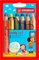Produktbild: STABILO Buntstift Wasserfarbe & Wachsmalkreide woody 3 in 1 - 6er Pack, mit 6 verschiedenen Farben, Made in Germany