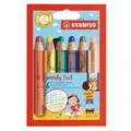 Produktbild: STABILO woody 3 in 1 - Farbstift - für Glas, Leder, Metall - Gelb, braun, Ultramarine, fliederfarben , STABILO-Rot, Dunk
