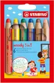 Produktbild: STABILO - Buntstift, Wasserfarbe & Wachsmalkreide - woody 3 in 1-6er Pack