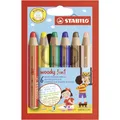 Produktbild: STABILO woody 3 in 1 Buntstifte Wasserfarbe Wachsmalkreide Farb Stifte 6er Pack
