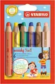 Produktbild: STABILO Multi. stift woody 3 in 1 Buntstift/Wachsmalkreide/Wassermalfarbe, 6er