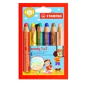 Produktbild: Stabilo Woody 3 IN 1 Super Jumbo Stifte Etui Of 6 Verschiedene Farben