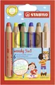 Produktbild: Buntstift, Wasserfarbe & Wachsmalkreide - STABILO woody 3 in 1 - 6er Pack - ...