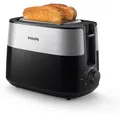 Produktbild: Philips Daily Collection Toaster, 2 Toastschlitze, Brötchenaufsatz, 8 Stufen, Auftaufunktion, Schwarz (HD2516/90)