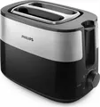 Produktbild: Philips Toaster HD2516/90 | 2-Scheiben | 830 Watt | Brötchenaufsatz | Auftaufunktion | Krümelschublade | schwarz/silber