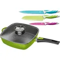 Produktbild: Bratpfanne KING, grün, B:28cm H:7cm L:28cm Ø:28cm, Pfannen, Bratpfanne, 28x28 cm, abnehmbarer Griff, Induktion, Aromaknopf