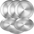 Produktbild: EOGRFW 6 Edelstahl Runden Geschirr,Metall-Teller Aus Edelstahl 304,9 Inch
