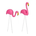Produktbild: Flamingo figur Teichfigur Deko Tier Set wetterfest rosa Flamingo Dekofigur