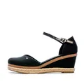 Produktbild: Tommy Hilfiger Damen Wedge Espadrilles Keilabsatz, Schwarz (Black), 37 EU