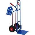 Produktbild: Stahlrohr-Sackkarre RAGNAR mit klappbarer XXL Schaufel, Treppenrutsche & pannensichere PolyurethanBereifung | Traglast 250kg  | HxBxT 117x62,5x62cm...