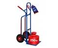 Produktbild: PROREGAL Sackkarre Ragnar mit XXL klappbarer Schaufel | HxBxT 117x62,5x62cm | Tragkraft 250kg | Pannensichere Räder | Stahl | Blau | Transportkarre Staplerkarre klappbar